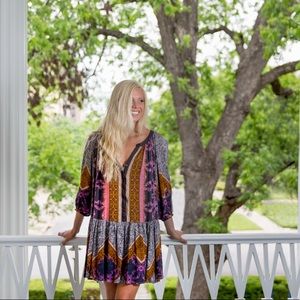 Free People Flowy Patterned Dress